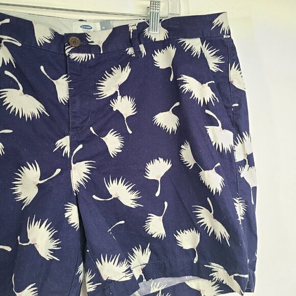 Old Navy Blue White Dandelion Cotton Chino Shorts Plus - Picture 2 of 7